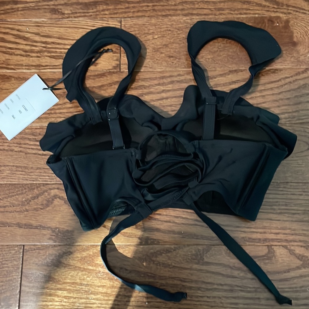 Unique Vintage Black Southampton Swim Top - Picture 2 of 4